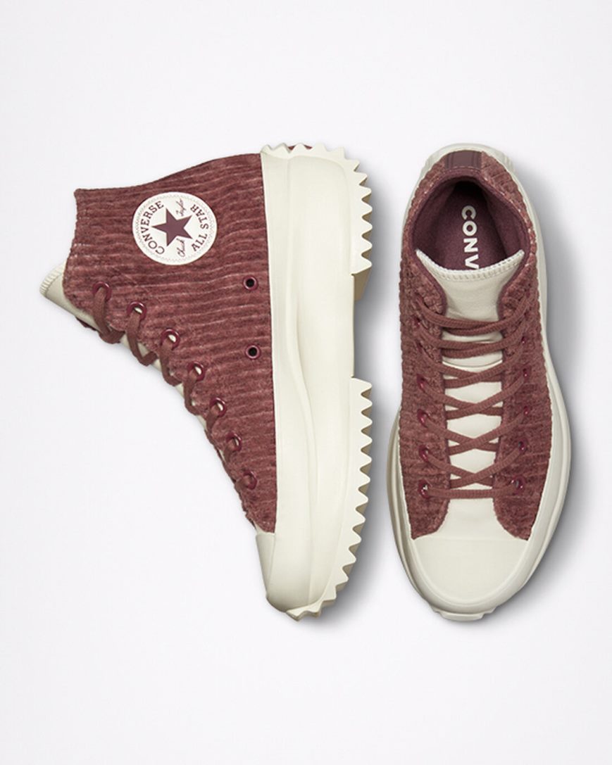 Pánské Boty Na Platformy Converse Run Star Hike Velour Vysoké Červené | CZ QIWE10